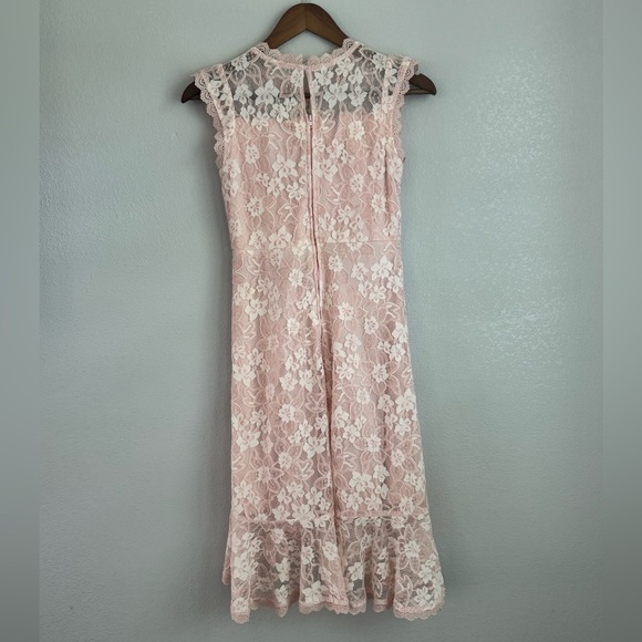 Rare Editions Asymmetrical Lace Dress Blush Kid 14y - Picture 4 of 6